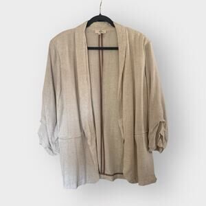Entro linen blend blazer jacket, size 1X